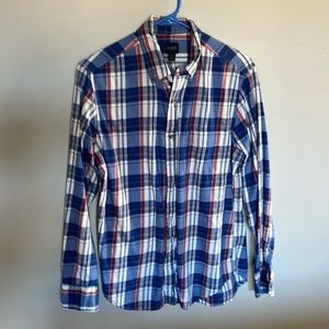 J Crew twill long sleeve button down plaid shirt